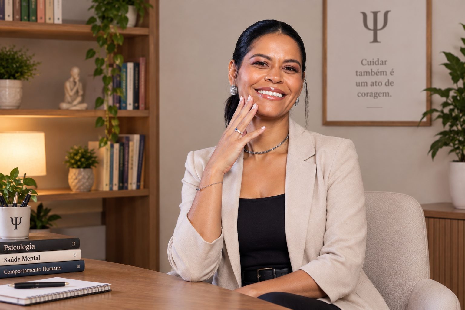 Monique Queiroz em seu consultório
